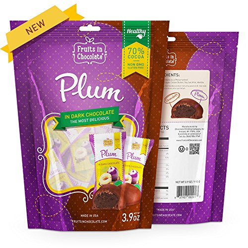 70% Cocoa Dark Chocolate Covered Prunes, 3.9 oz Bag