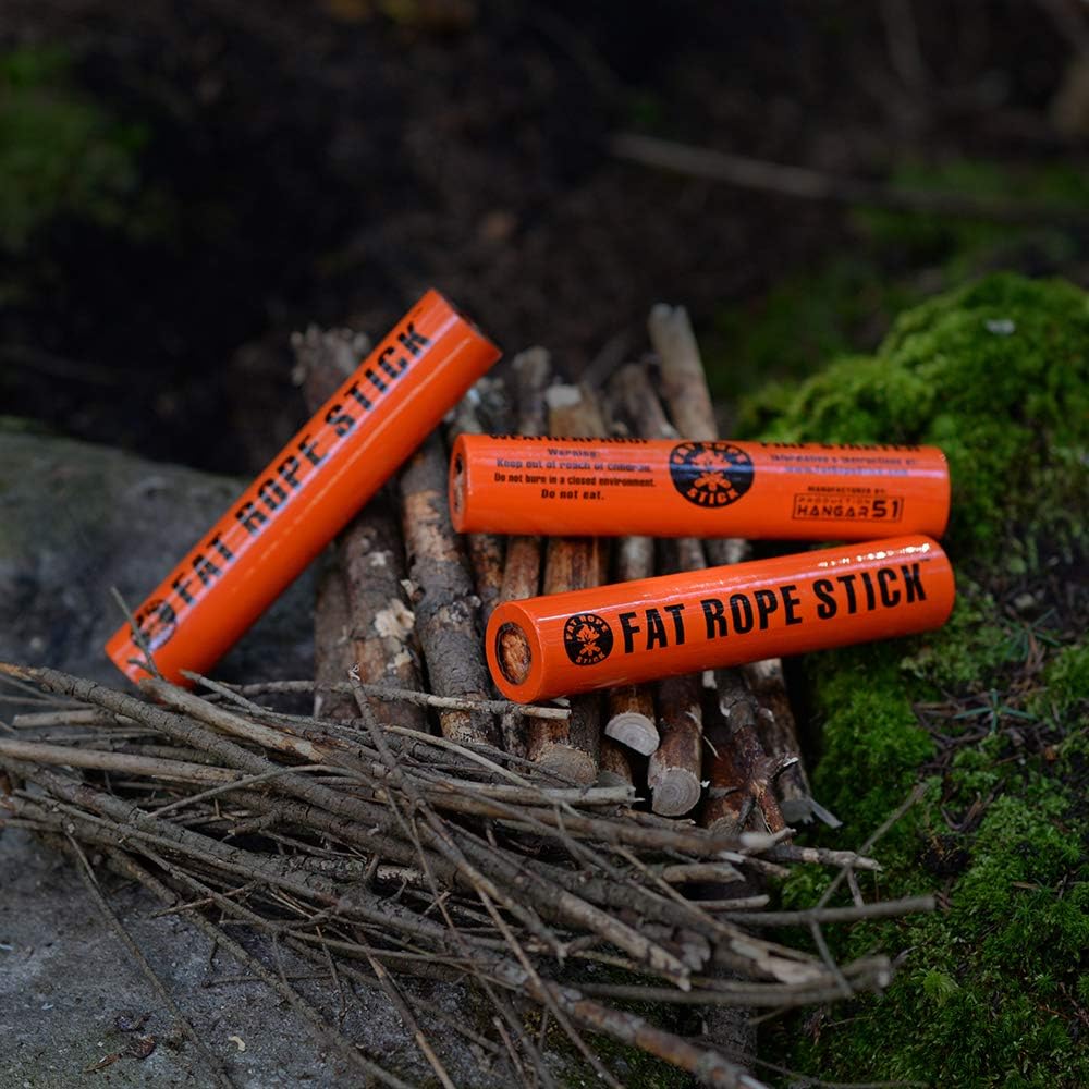 PROCAMPTEK 3 x Fat Rope Stick Ultimate Weatherproof FIRE Starter Tinder