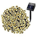 Esky Solar Fairy Lights Solar Lights Garden Solar LED String Lights Waterproof Solar Powered Fairy lights 100 LED 3 Modes 55ft 17m for Garden, Patio, Yard, Home, Wedding(Warm White)