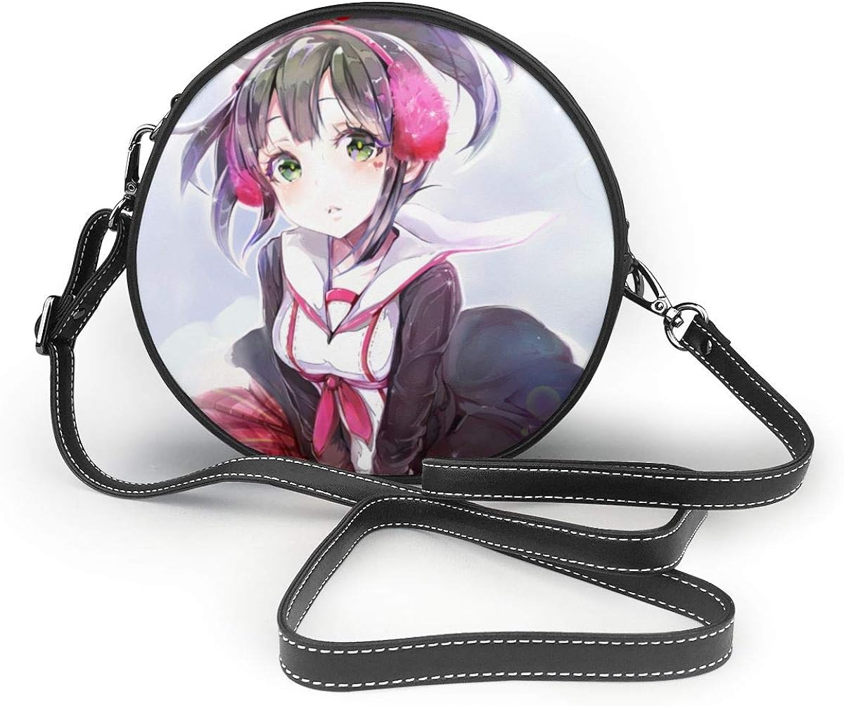 Anime Illustration Theme Crossbody Bags for Women Round Purse Coin