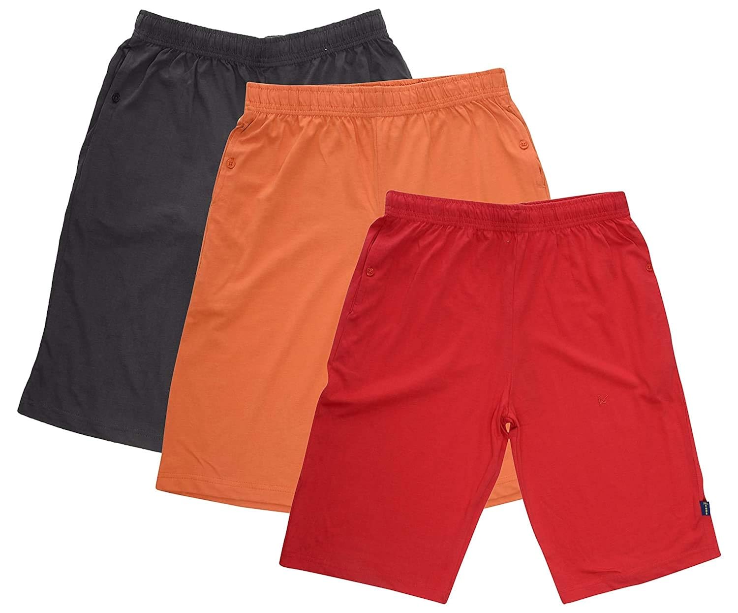 Buy Vadmans 100 Men's Cotton Shorts Set of 3 Relaxed Fit & Comfort