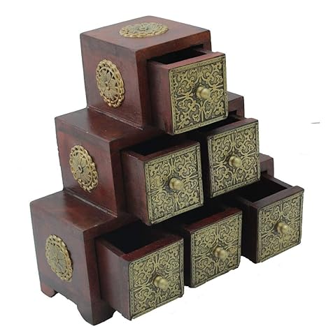 Phoenix Artworld Wooden Decorative Handmade Drawer Storage Chest Set