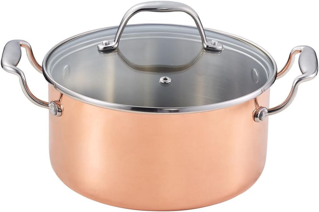 axentia Small Saucepan for Induction Hobs Copper Saucepan 16cm