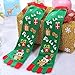 Creazy Toe Socks Christmas Women Casual Socks Cute Unisex Long Socks (c)