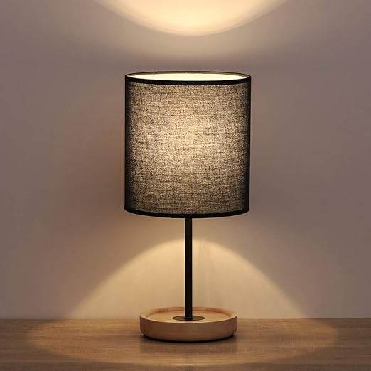 lampara de mesilla de noche de madera lamparas de mesita de noche pequenas negras para dormitorio sala de estar habitacion para ninas oficina