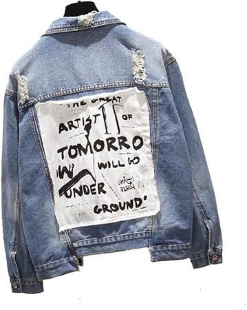 printed denim jacket womens