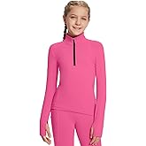 baleaf Girls Long Sleeve Shirts Fleece Jacket Fall Half Zip Pullover Kids Sweatshirts Athletic Thermal Coat