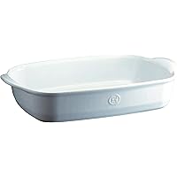 Emile Henry France Ovenware Ultime Rectangular Baking Dish, 16.5 x 10.6, Flour White