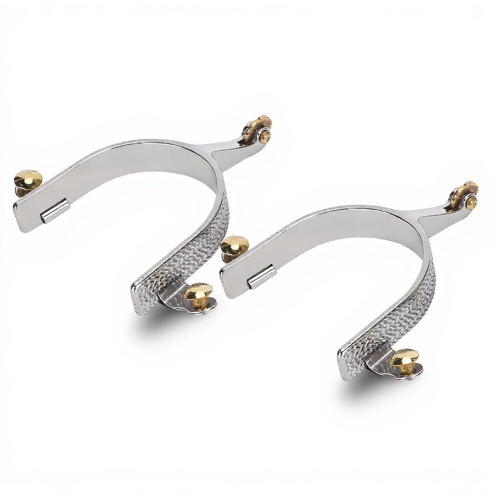 FAUOSWUK Cowboy Spurs 1 Pair Stainless Steel Spurs with Gear 8cm/3.1in Inner Diameter Retro Spurs Decoration For Horse Training And Equestrian Espuelas Éperons Sporen