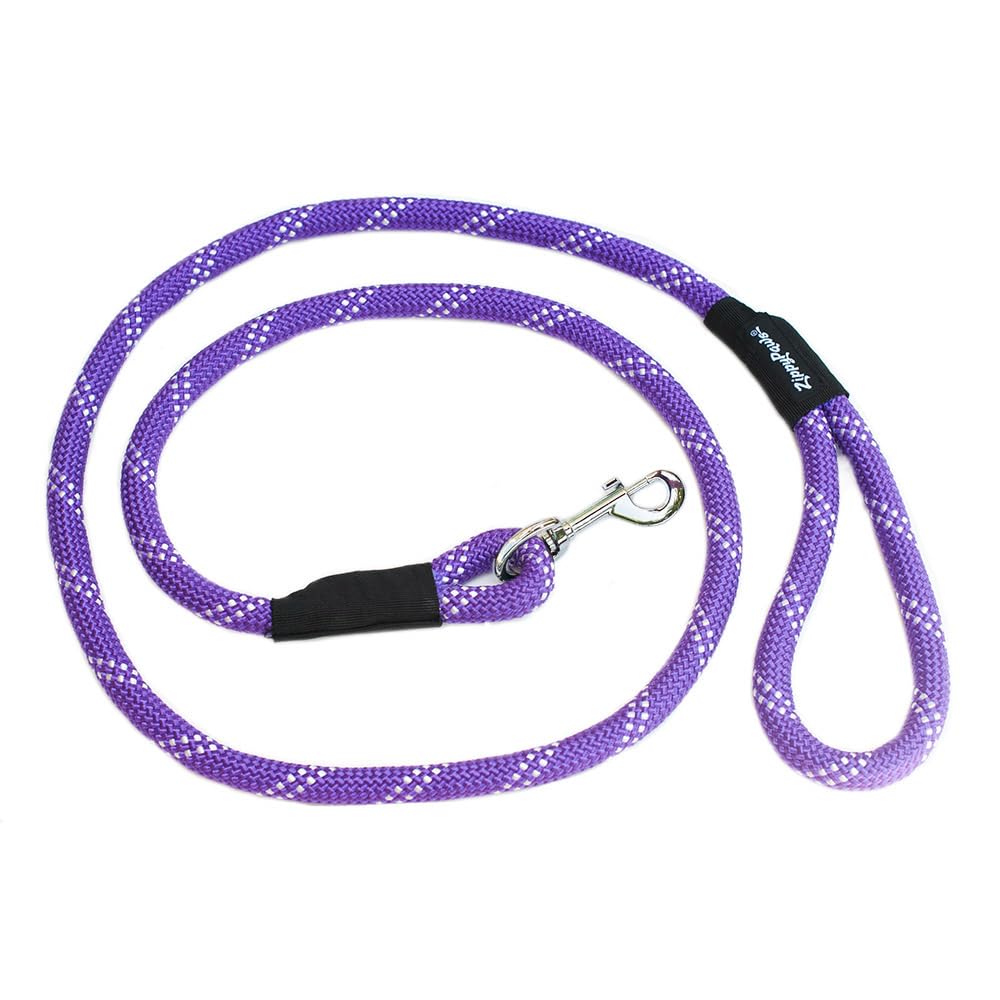 Zippy Paws Zp338 Climbers Rope Leash Original 6 Ft - Purple Dog Lead