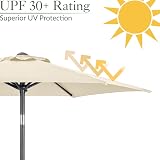 Christow Tilting Garden Parasol Umbrella UV Protective Polyester Canopy with view 5