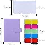 HAUTOCO A6 Budget Binder with Zipper Envelopes Purple Budget Planner view 3