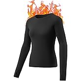 gagli Thermal Underwear Shirts for Women: Fleece Lined Long Sleeve Undershirt for Cold Weather 32~50℉ Soft & Warm Running Top