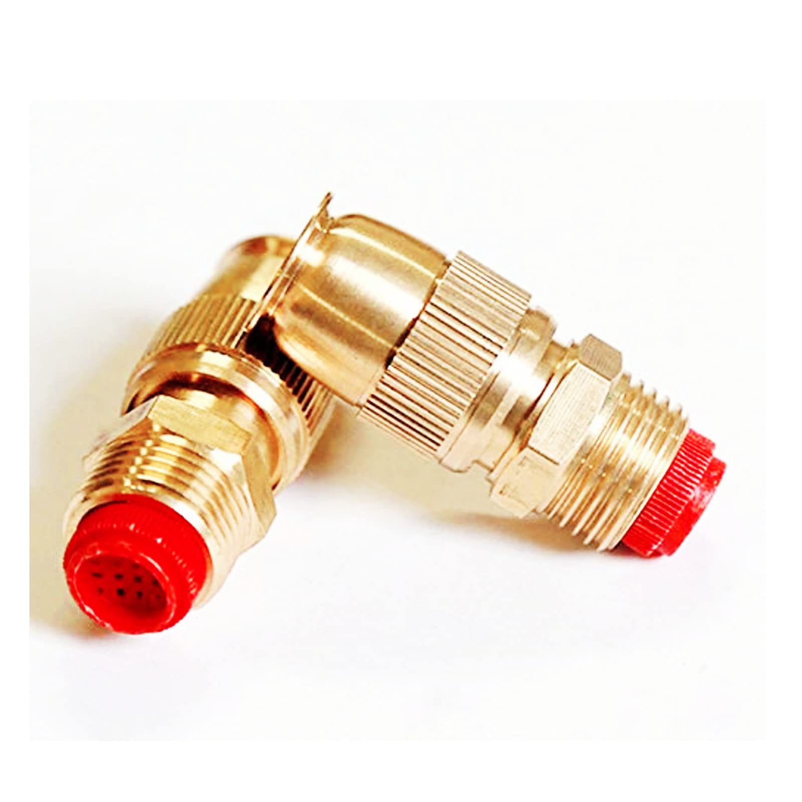 JS&KeJi 2Pcs Brass Spray Misting Nozzle Garden Hose Sprinkler 1/2" (DN15) Adjustable Nozzle Sprinklers Garden Water Sprinkler Garden for Gardening and Farming