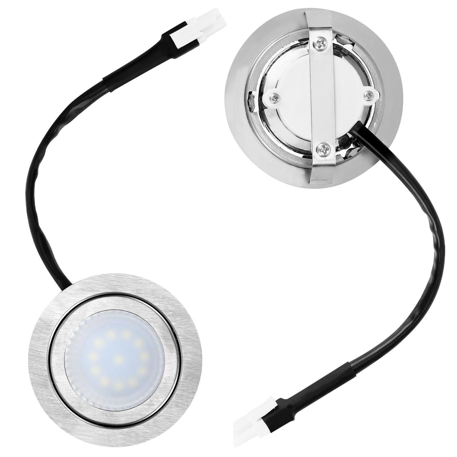 2pcs Range Hood Light Bulbs, Stainless Steel Range Hood LED Light Replacement Recessed Kitchen Range Hood Light Bulb DC 12V Range Hood Light for Kitchen