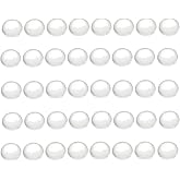 dophee 40Pcs Round Glass Cabochon Flatback for Jewelry Making, 10mm/0.39in | Clear Dome Tiles Cabochons with Flat Back, Dome Bead Cameo Cabochon Tile for DIY Craft Photo, Pendants, Rings, Necklace