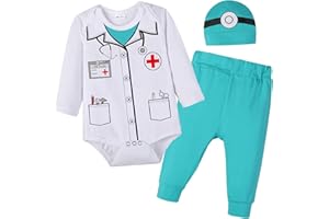 Zusnxaxe Newborn Infant Baby Boys Girls Astronaut Costume Toddler Police Uniform pirate Outfit Prince Doctor Costume
