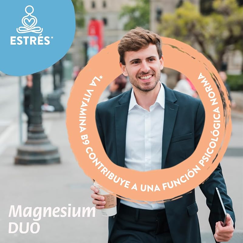 Magnesium Duo Fatiga 160 Comprimidos | 2 Sales de Magnesio y 9 Vitaminas | Contribuye a disminuir la sensación de fatiga y cansancio.