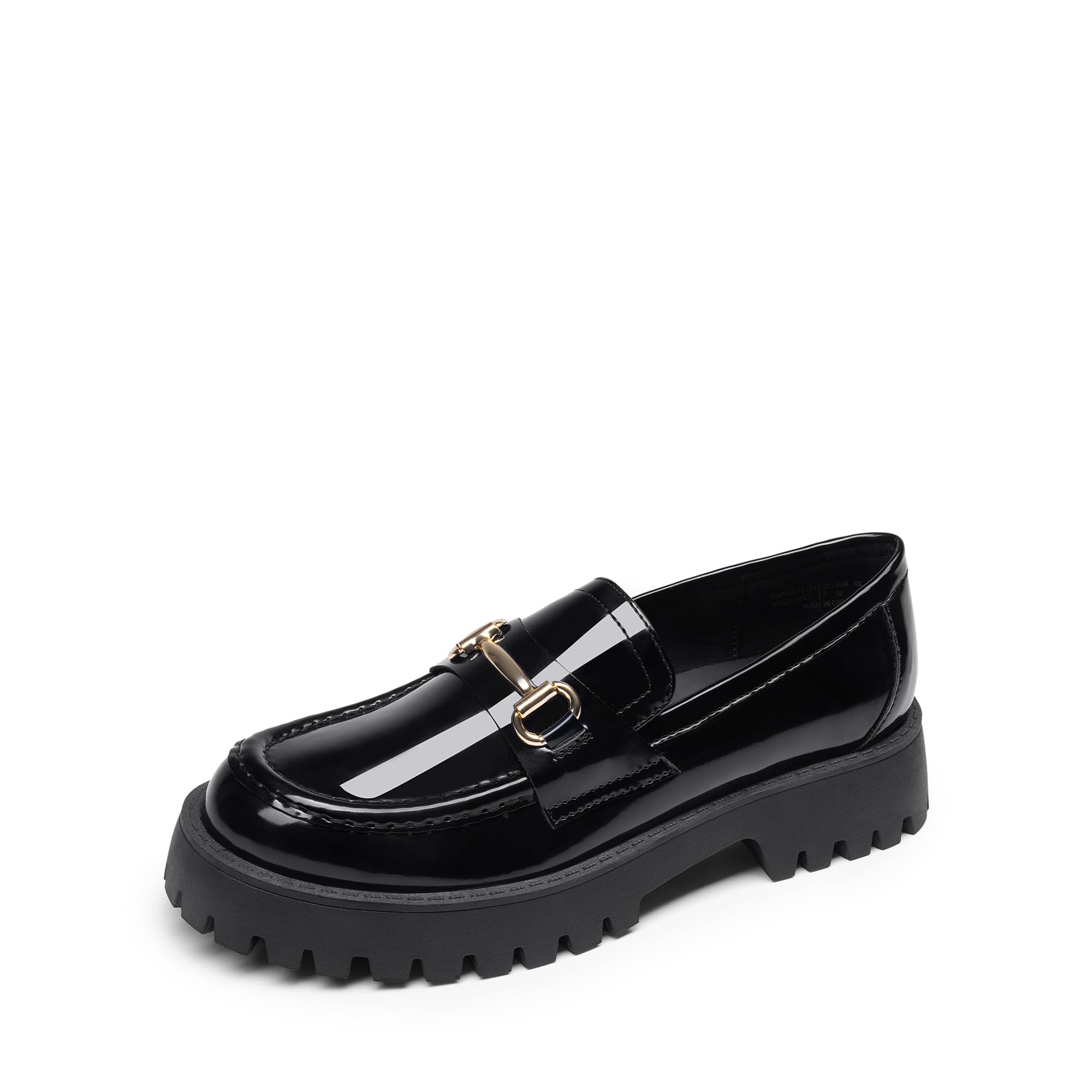 Photo 1 of DREAM PAIRS Loafers for Women Platform Chunky Penny Loafer Slip On Casual Dressy Business Shoes with Arch Support,Size 7,Black-Patent,DWUMLS2531