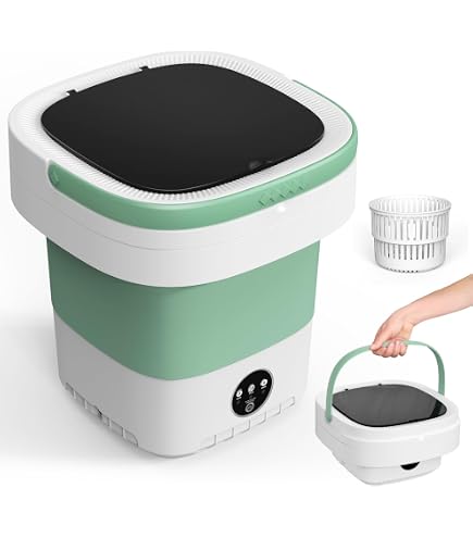 Portable Mini Washing Machine – 10L Foldable Washer With 3 Modes & Spin Dry For Small Loads (Green)