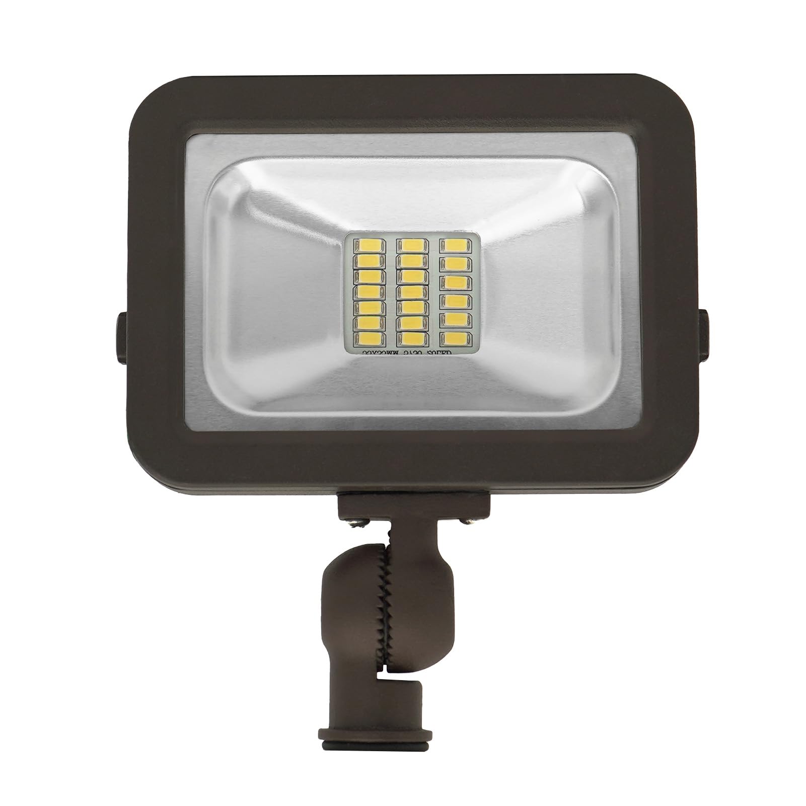 Photo 1 of CEA LED Flood Light 10w, 963LM, 4000K Natural White, lP 65 Waterproof, UL Listed, Knuckle Mounting,Outdoor Lights for House,Backyard Lights Outdoor, Patio(Brown)