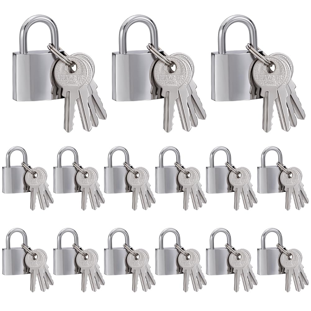 Photo 1 of AHANDMAKER 15Pcs Solid Steel Keyed Different Padlocks, 0.83 Inch Heavy Duty Steel Locks with 60Pcs Keys Waterproof Individually Keyed Padlock for Outdoor Indoor Gates Lockers Luggage Toolboxes