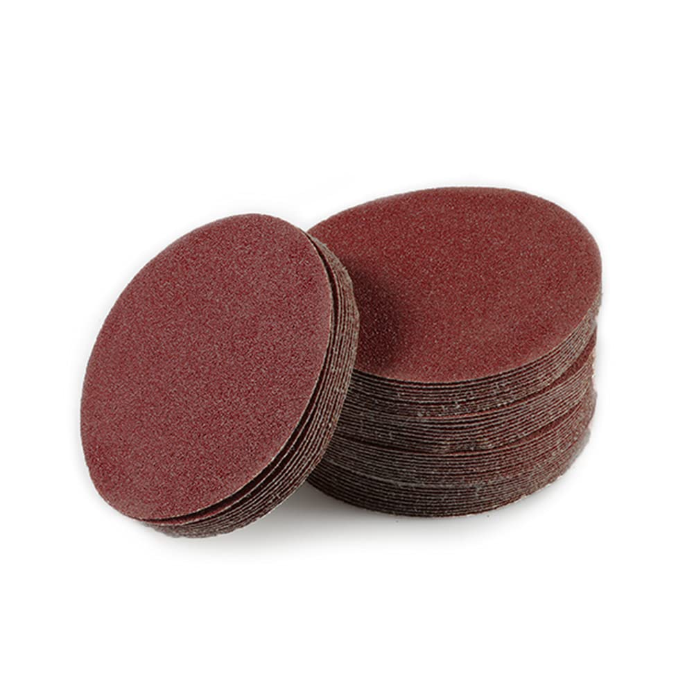 LEONTOOL 50 PCS 4 Inches Sanding Discs Hook and Loop 60 Grit Sanding Pads for Orbital Sander Round Orbital Sandpaper No Hole