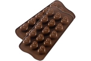 SOSOHOME Silicone Heart Chocolate Mold, Candy Molds for Party, Wedding, Jelly, Heart Shaped Ice Cube, Pack of 2