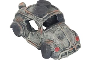 Virekm Aquarium Decorations for Fish Tank - Realistic Resin Rock Cave Hideouts, Safe Fish Tank Ornaments with Natural Design for Betta, Goldfish, Shrimp - Easy to Clean (Resin car)