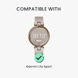 kwmobile Leather Strap for Garmin Lily Sport Watch - White Replacement Band view 2