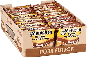 Maruchan Ramen Pork, Instant Ramen Noodles, Ready to Eat Meals, 24 Count