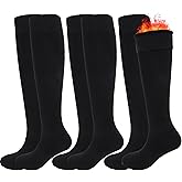 Sdfvsdg 3 Pairs Warm Knee High Socks for Women Winter Thick Soft Thermal Boot Socks for Cold Weather Hiking
