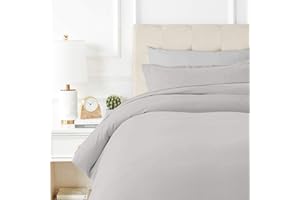 COMFORTICA CLASSICS Twin/Twin XL Duvet Cover, 1000 Thread Count Sateen 1 Piece Egyptian Cotton Quality Duvet Cover, 100% Pure Cotton Comforter Cover, Zipper Closure, 7 Corner Ties - (Silver)