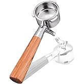 54mm Portafilter for Breville BES870/878/880 Series, Dual Spout Espresso Handle with Siam Rosewood Grip & 304 Stainless Steel Basket