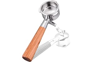 TAIBEST 54mm Portafilter for Breville BES870/878/880 Series, Dual Spout Espresso Handle with Siam Rosewood Grip & 304 Stainless Steel Basket