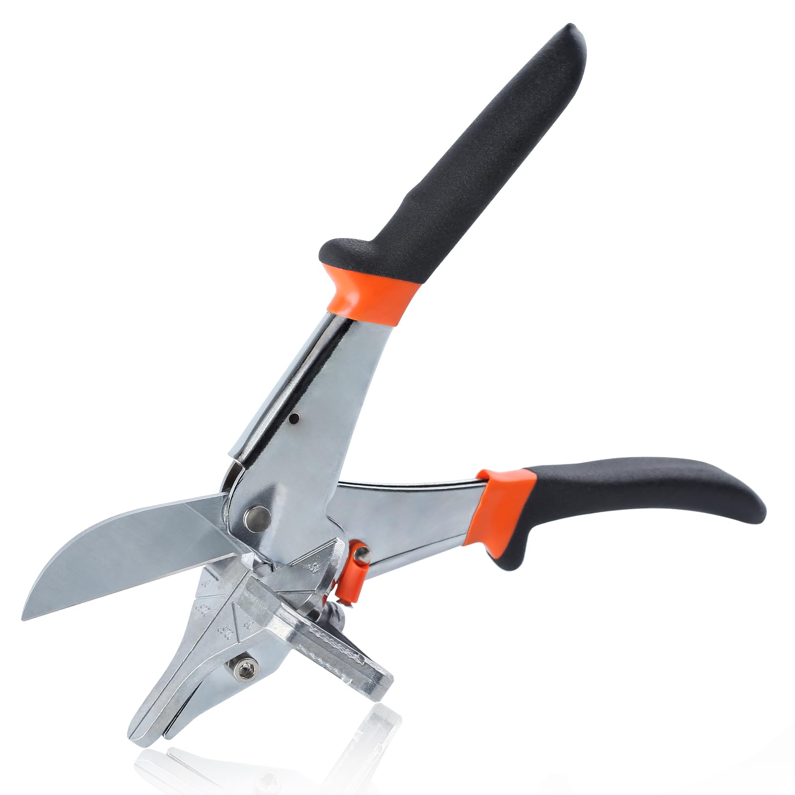 LEONTOOL Multi Angle Miter Shears for Angular Cutting Molding, Quarter Round Cutting Tool 0-135 Degree Adjustable Angle Trim Shear Miter Cutter Hand Tools for Cutting Soft Wood, Plastic, PVC
