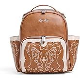 Itzy Ritzy Mini Diaper Bag Backpack – Chic, Compact Mini Plus Backpack with Changing Pad, 10 Pockets (6 Internal, 4 External), Grab-Top Handle & Rubber Feet (Saddle)