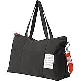 JEELAD Travel Duffel Bag, Gym Bag, Lightweight Carry-on Weekender Bag, Personal Item Handbag for Men and Women (Black)