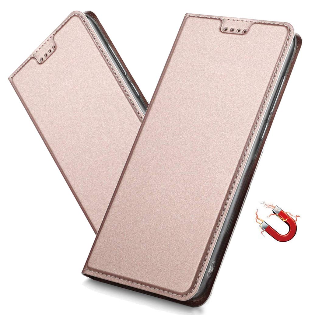 MRSTER Case for Samsung Galaxy S7 Edge Premium PU Leather Cover with Hidden Magnetic Adsorption Shockproof Flip Wallet Case for Samsung Galaxy S7 Edge. DT Pink