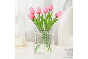 Puransen Clear Bookend Vase for Flowers - Aesthetic Room Decor for Modern Home/Office, Minimalist Shelf Organizer with Floral Display, for Book Lovers & Interior Design Enthusiasts