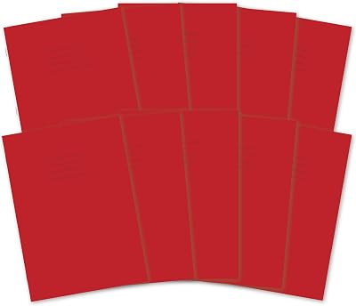 Hamelin A4 Exercise Books Red 48 Pages 8 mm Ruled Pack of 10