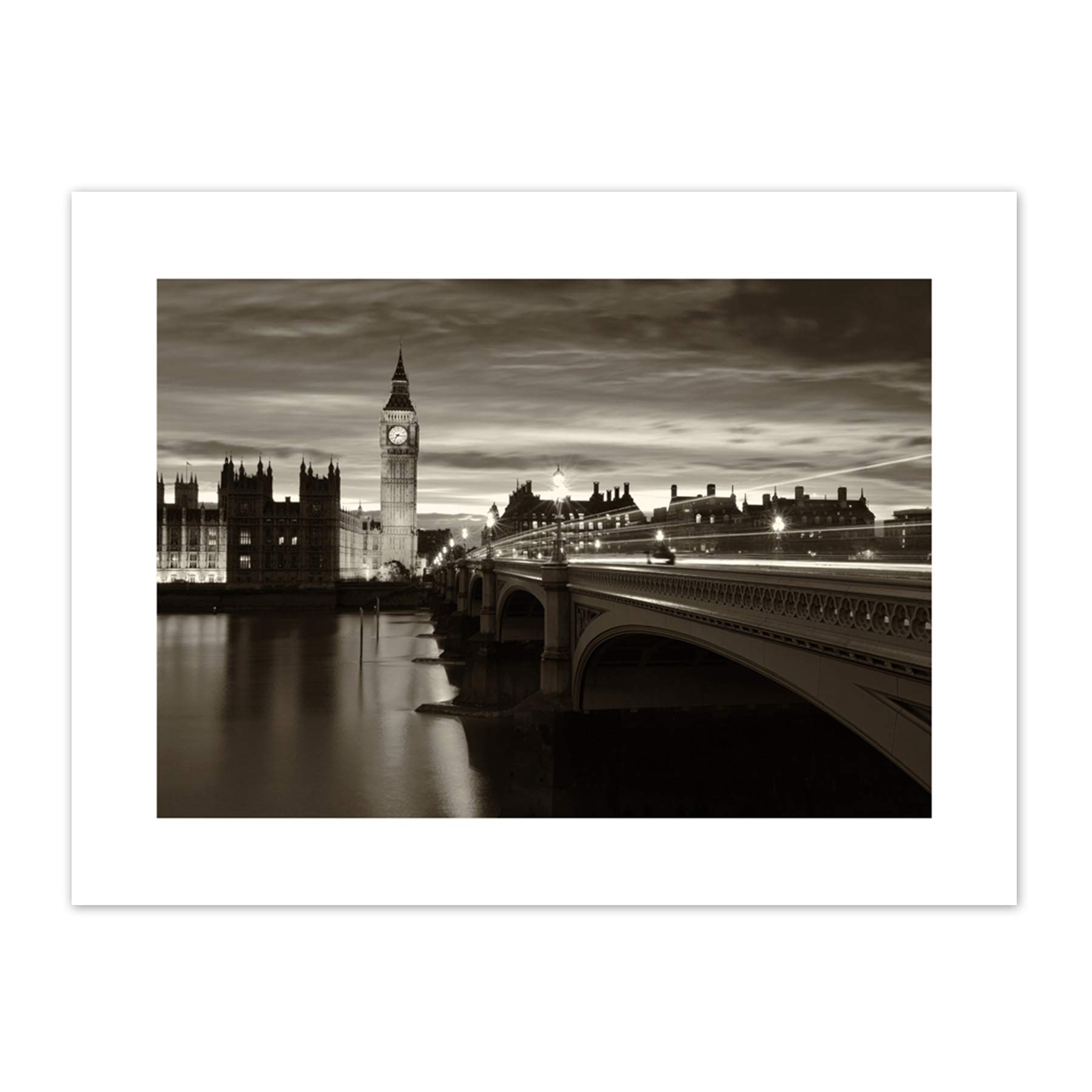 Wee Blue Coo Sepia London Big Ben Art Print Canvas Premium Wall Decor Poster