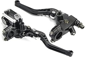 LisylineAuto Universal Motorcycle Brake Lever 7/8" 22mm Handlebar Brake Master Cylinder Clutch Levers Set Compatible with Harley Honda Kawasaki Suzuki Yamaha Motorbike Brake Lever(Black)