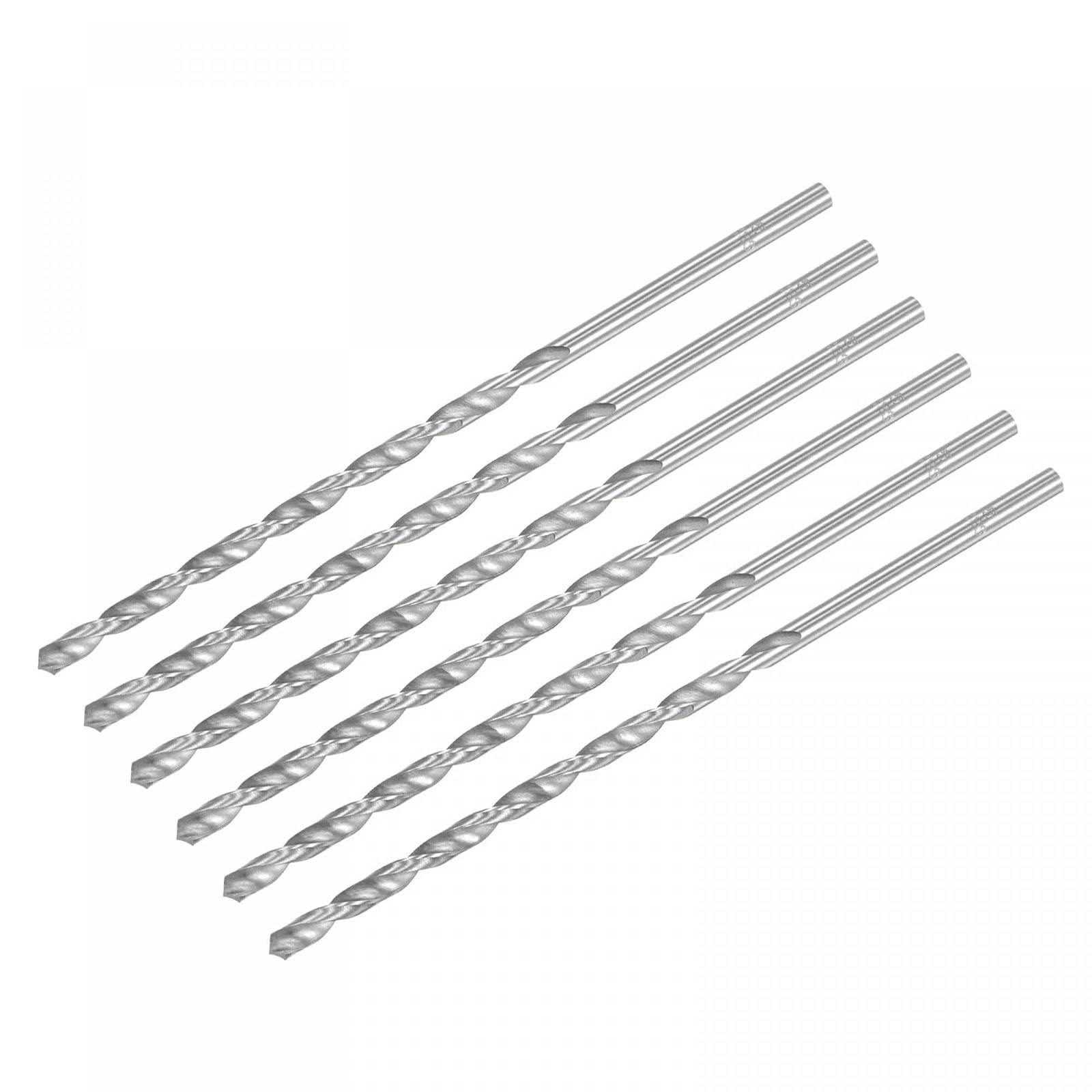 TA-VIGOR 6Pcs 5mm Extra Long Twist Drill Bits, 160mm Length High-Speed Steel HSS Straight Shank Spiral Drill Bits for Wood Metal Aluminum Plastic