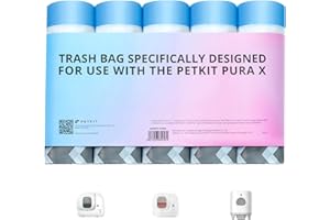 PETKIT PuraX PuraMax Replaced Waste Bags-5 Rolls, Portable Cat Litter Waste Receptacles Bags for Self-Cleaning Cat Litter Box