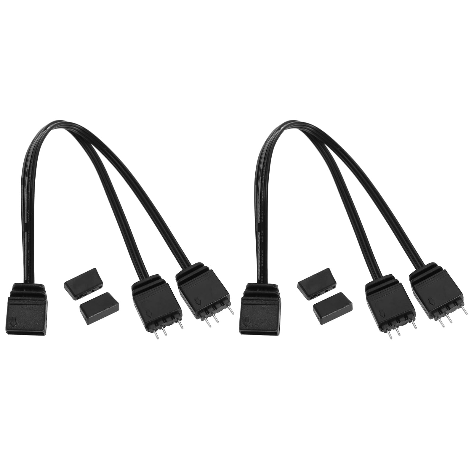 2PCS RGB Light Strip Extension Cables 3Pin Extension Connector Cord Wire For ARGB MB Connectors ARGB LED Fans 3PIN Female to 3PIN Male, 15cm
