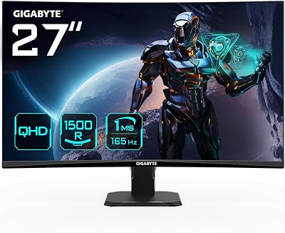 Gigabyte GS27QC 27" QHD Curved Gaming Monitor 165Hz 1ms FreeSync Premium HDR