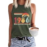 Beopjesk Women's Gradient Coconut Tree Tank Tops Summer Sleeveless V-Neck Button Down Henley Shirt