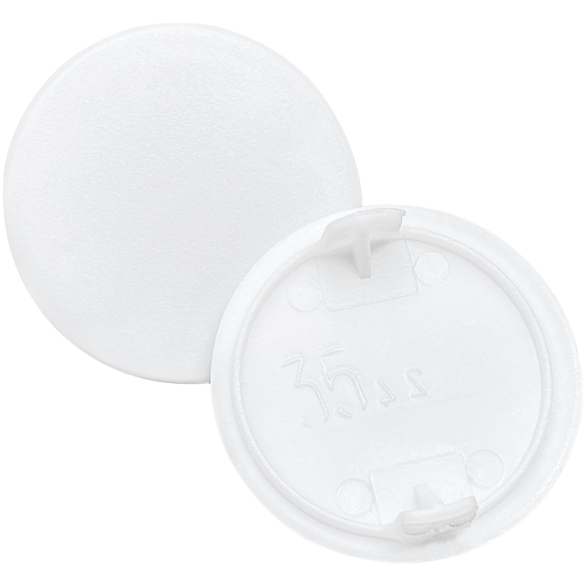 50 PCS 35mm Plastic Hinge Hole Covers Caps for Furnitures (White)