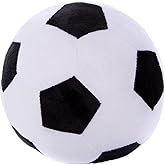 zhidiloveyou 11" Soccer Plush Stuffed Soccer Ball Pillow Toy Football Gift for Kids, Black-White